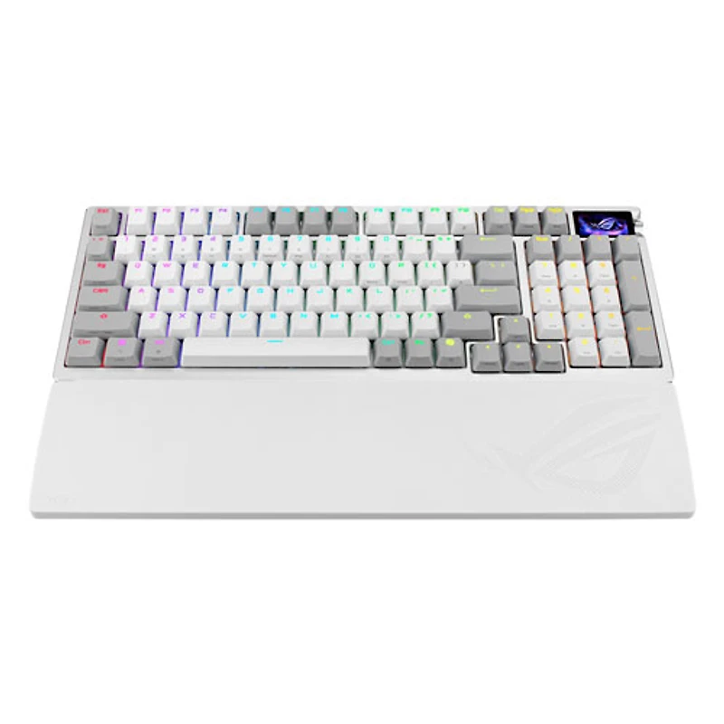 ASUS ROG Azoth 96 HE Bluetooth Magnetic Switch Gaming Keyboard with OLED Touchscreen Display - White