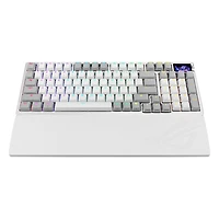 ASUS ROG Azoth 96 HE Bluetooth Magnetic Switch Gaming Keyboard with OLED Touchscreen Display - White