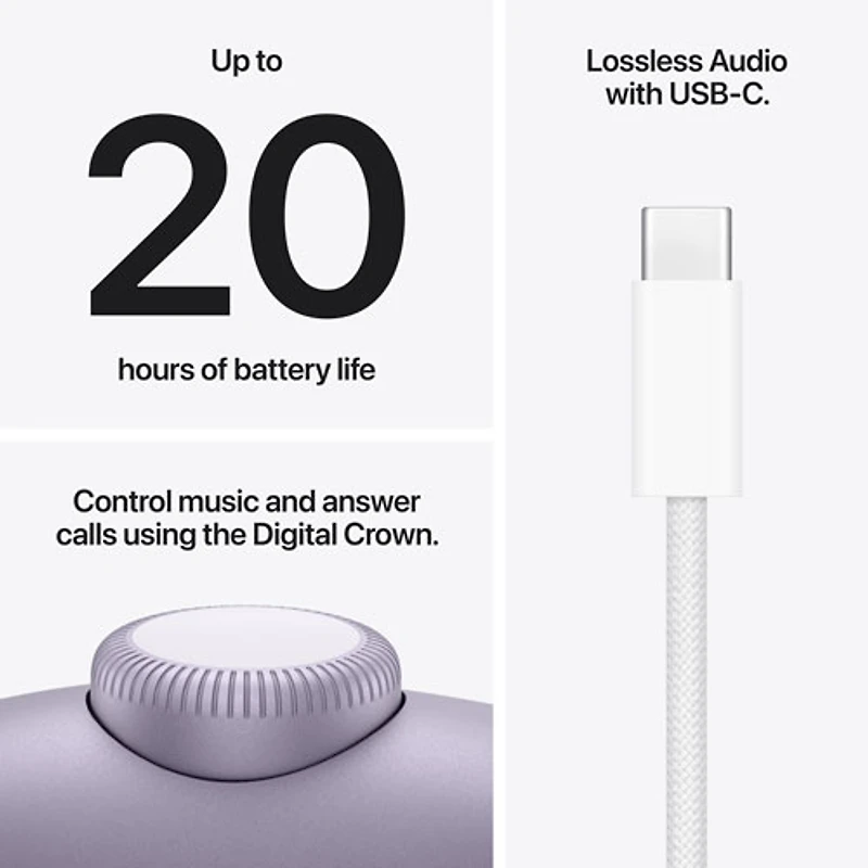 Casque d'écoute Bluetooth à suppression du bruit AirPods Max 2 (USB-C) d'Apple - Violet