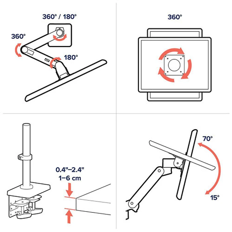 Support articulé pour deux moniteurs de 24 po LX Pro d'Ergotron