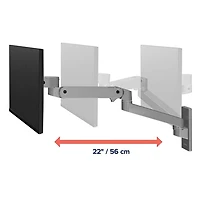 Support mural articulé pour deux moniteurs de 34 po LX Pro d'Ergotron