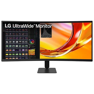 Moniteur incurvé panoramique ACL WQHD 1440p GàG 5 ms 120 Hz FreeSync d'AMD de 34 po de LG (34U601B) - Noir