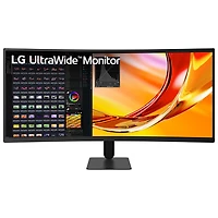 Moniteur incurvé panoramique ACL WQHD 1440p GàG 5 ms 120 Hz FreeSync d'AMD de 34 po de LG (34U601B) - Noir