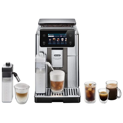 De'Longhi PrimaDonna Aromatic Automatic Espresso Machine with Frother & Coffee Grinder - Stainless/Black