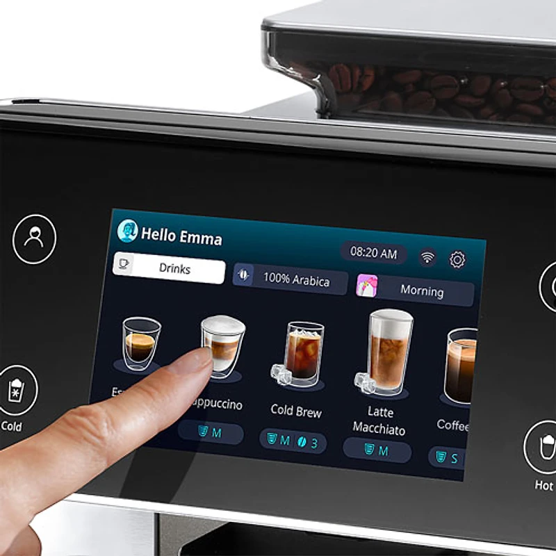 De'Longhi PrimaDonna Aromatic Automatic Espresso Machine with Frother & Coffee Grinder - Stainless/Black