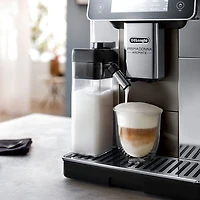 De'Longhi PrimaDonna Aromatic Automatic Espresso Machine with Frother & Coffee Grinder - Stainless/Black