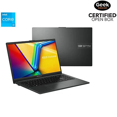 Open Box - ASUS Vivobook Go 15.6" Laptop - Mixed Black (Intel Core i3-N305/8GB RAM/512GB SSD/Windows 11)