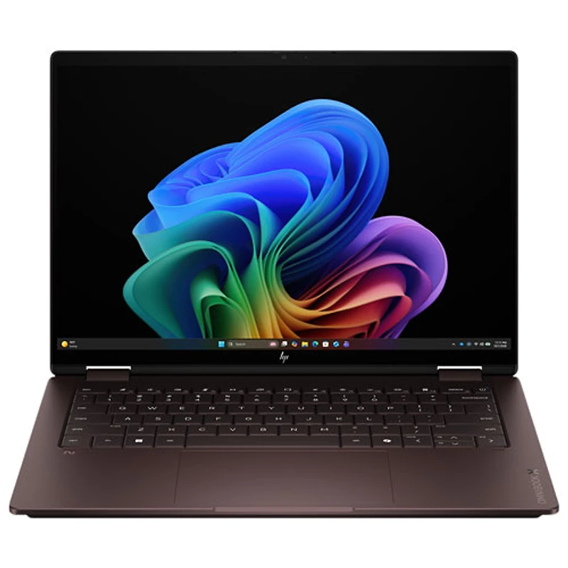 Portable 2-en-1 à écran tactile de 14 po OmniBook X de HP - Aluminium espresso foncé (Ryzen Ai7 450 [Zen 5c] d'AMD/RAM 32 Go/SSD 1 To/Windows 11 Famille)