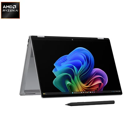 Portable OmniBook X 2-en-1 à écran tactile de 16 po de HP - Argent météore (Ryzen Ai7 450 (Zen 5c) d'AMD/RAM 32 Go/SSD 2 To/Windows 11 Famille)