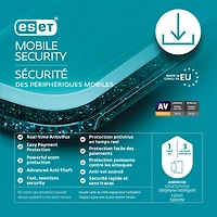 Antivirus pour appareils mobiles ESET NOD32 (Android) - 3 appareils - 1 an - Téléchargement numérique