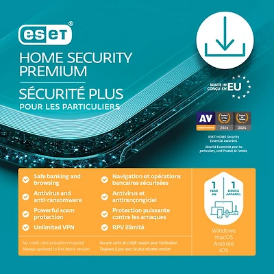 ESET Home Security Premium (PC/Mac) - 1 Devices - 1 Year
