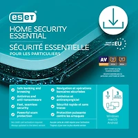 ESET Home Security Essential (PC/Mac) - 3 Devices - 1 Year - Digital Download