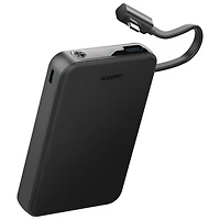 Kopplen 10000 mAh 20W Fast Charging USB-A & Dual USB-C PD Power Bank with Built-In Cable - Black