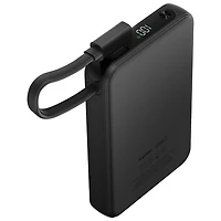 Kopplen 10000 mAh 20W Fast Charging USB-A & Dual USB-C PD Power Bank with Built-In Cable - Black