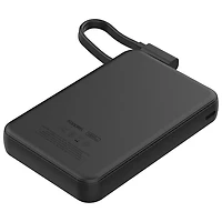 Kopplen 10000 mAh 20W Fast Charging USB-A & Dual USB-C PD Power Bank with Built-In Cable - Black
