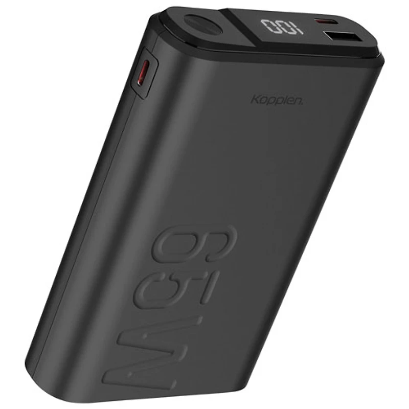 Kopplen 20000 mAh 65W USB-A & Dual USB-C PD Power Bank with Display - Black