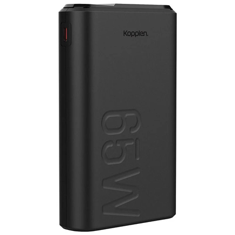 Kopplen 20000 mAh 65W USB-A & Dual USB-C PD Power Bank with Display - Black