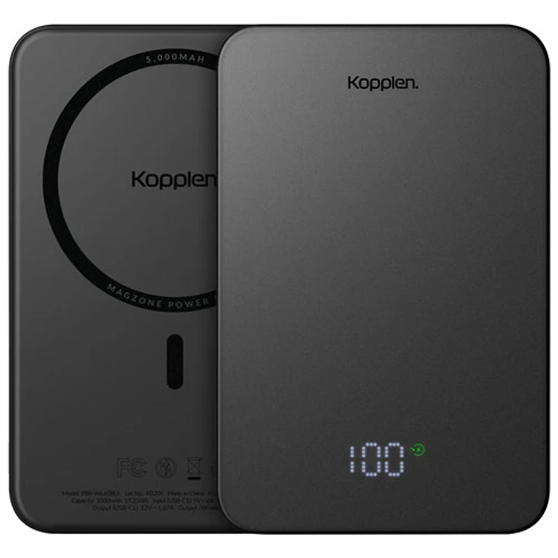 Kopplen 5000 mAh 20W Dual USB-C PD Power Bank with Magsafe - Grey