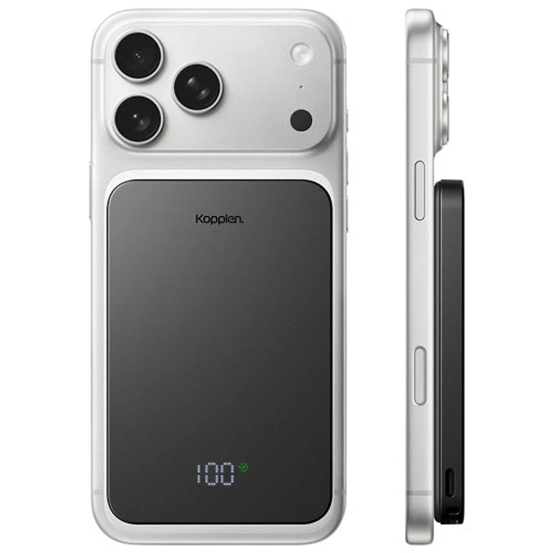 Kopplen 5000 mAh 20W Dual USB-C PD Power Bank with Magsafe - Grey