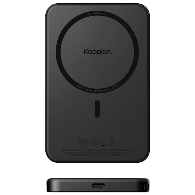 Kopplen 5000 mAh 20W Dual USB-C PD Power Bank with Magsafe - Grey