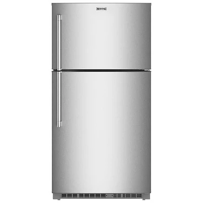 Réfrigérateur à congélateur supérieur 21,3 pi³ 33 po de Maytag (MRTX5121TZ) - Fini en acier inoxydable résistant aux traces de doigts