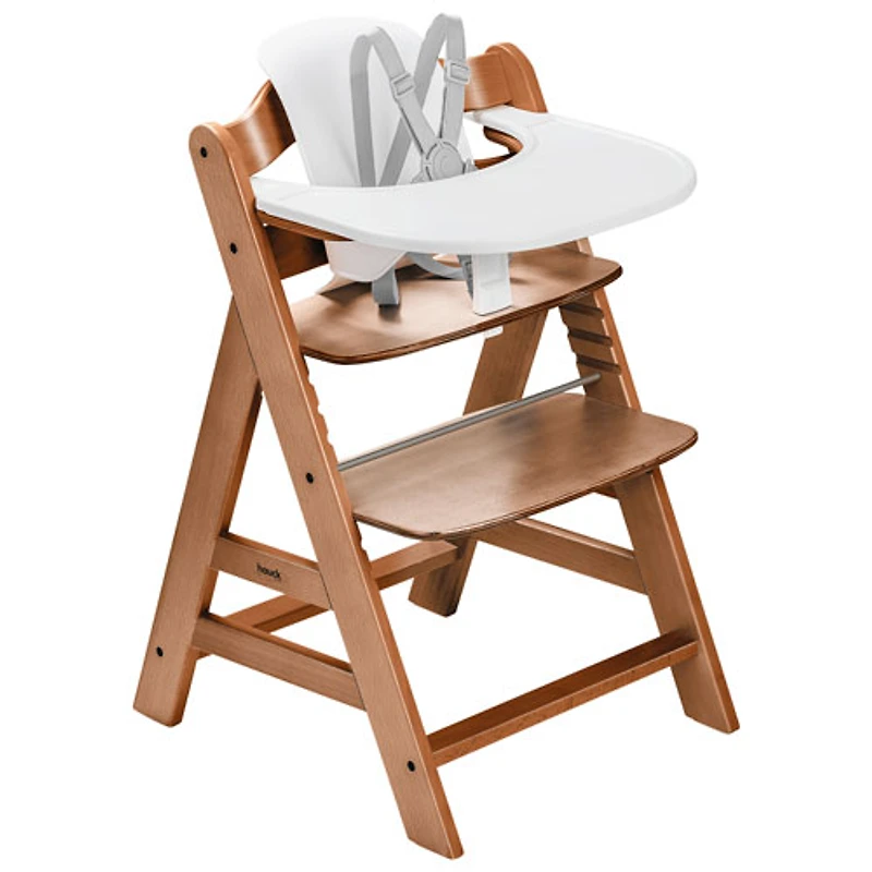 Hauck Alpha+ High Chair with Baby Seat & Tray - Walnut