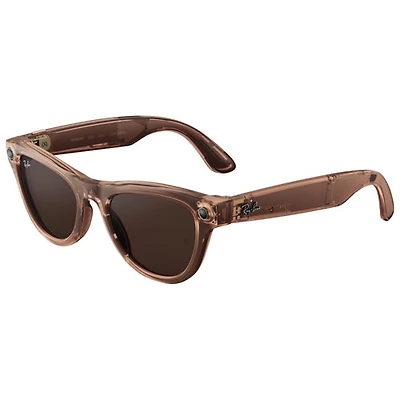 Ray-Ban | Meta Skyler (Gen 2) Glasses with AI, Photo, Video, Audio & Messaging - Shiny Peach/Brown Transition