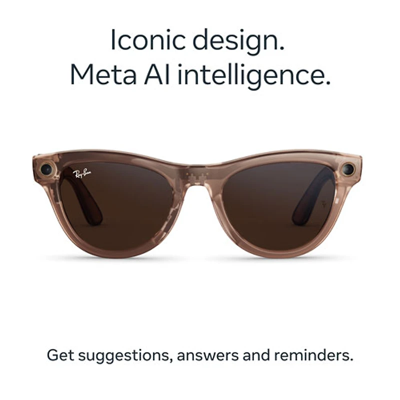 Ray-Ban | Meta Skyler (Gen 2) Glasses with AI, Photo, Video, Audio & Messaging - Shiny Peach/Brown Transition