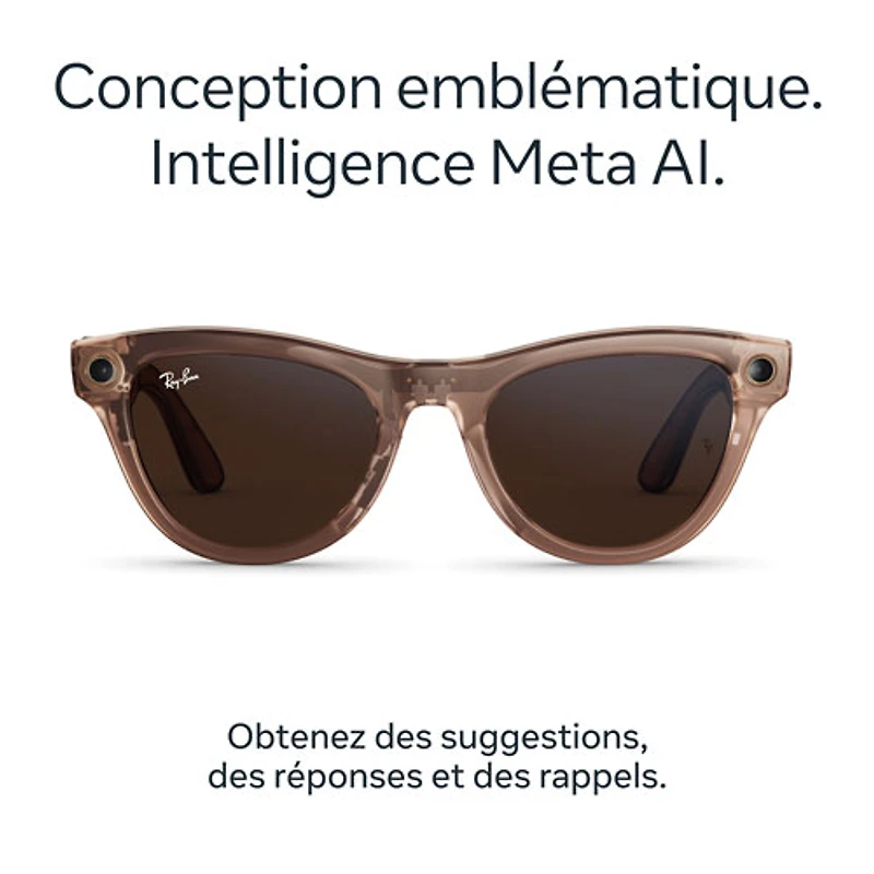 Ray-Ban | Meta Skyler (Gen 2) Glasses with AI, Photo, Video, Audio & Messaging - Shiny Peach/Brown Transition