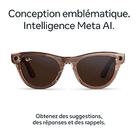 Ray-Ban | Meta Skyler (Gen 2) Glasses with AI, Photo, Video, Audio & Messaging - Shiny Peach/Brown Transition