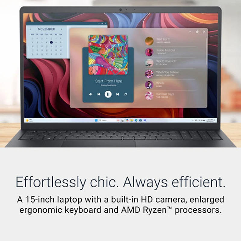 Dell 15.6" Laptop - Carbon Black (AMD Ryzen 7 7730U/16GB RAM/512GB SSD/Windows 11 Home)