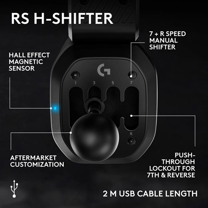 Logitech RS H-Shifter Sim Racing Gear Shifter for PRO/RS50 Wheel Base