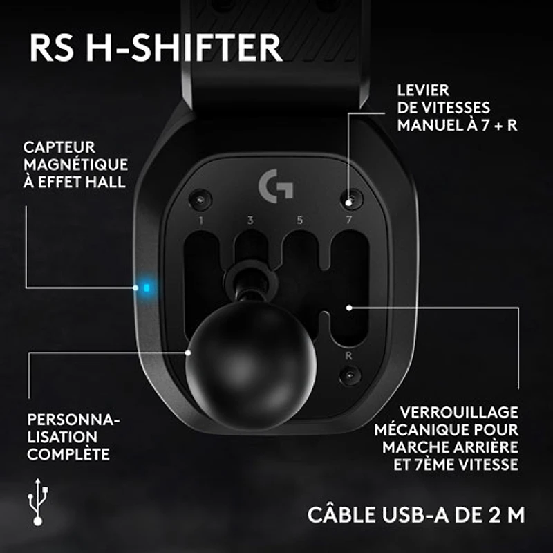 Logitech RS H-Shifter Sim Racing Gear Shifter for PRO/RS50 Wheel Base