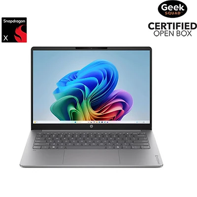 Portable de 14 po OmniBook 3 de HP - Nouvelle Silver (Snapdragon X X1-26-100/RAM 16 Go/SSD 512 Go/Windows 11 Famille)