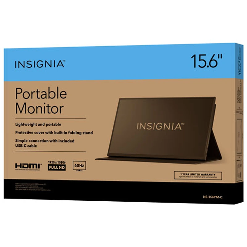 Insignia 15.6" 1080p HD IPS LED Portable Monitor (NS-156PM-C) - USB-C - Only at Best Buy