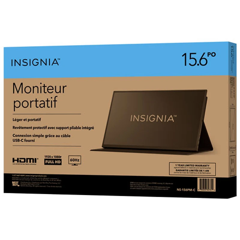 Insignia 15.6" 1080p HD IPS LED Portable Monitor (NS-156PM-C) - USB-C - Only at Best Buy