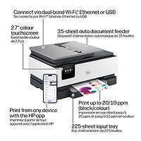 Imprimante à jet d'encre tout-en-un sans fil OfficeJet Pro 8125 de HP - Essai gratuit de 3 mois Instant Ink de HP inclus*