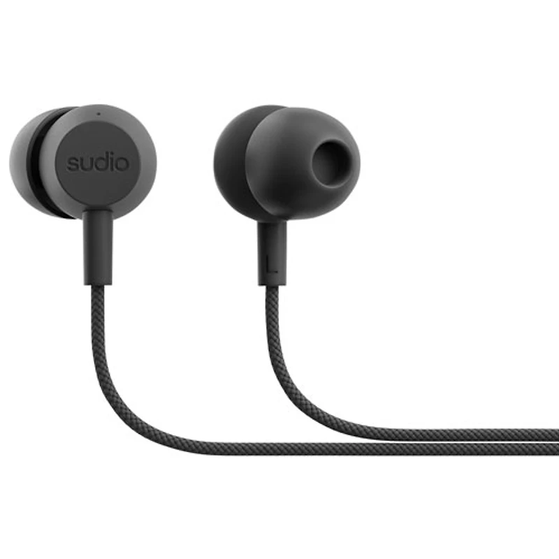 Écouteurs boutons avec fil V3 de Sudio Audio - Noir