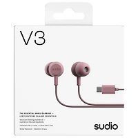 Sudio Audio V3 In-Ear Wired Earbuds - Pink