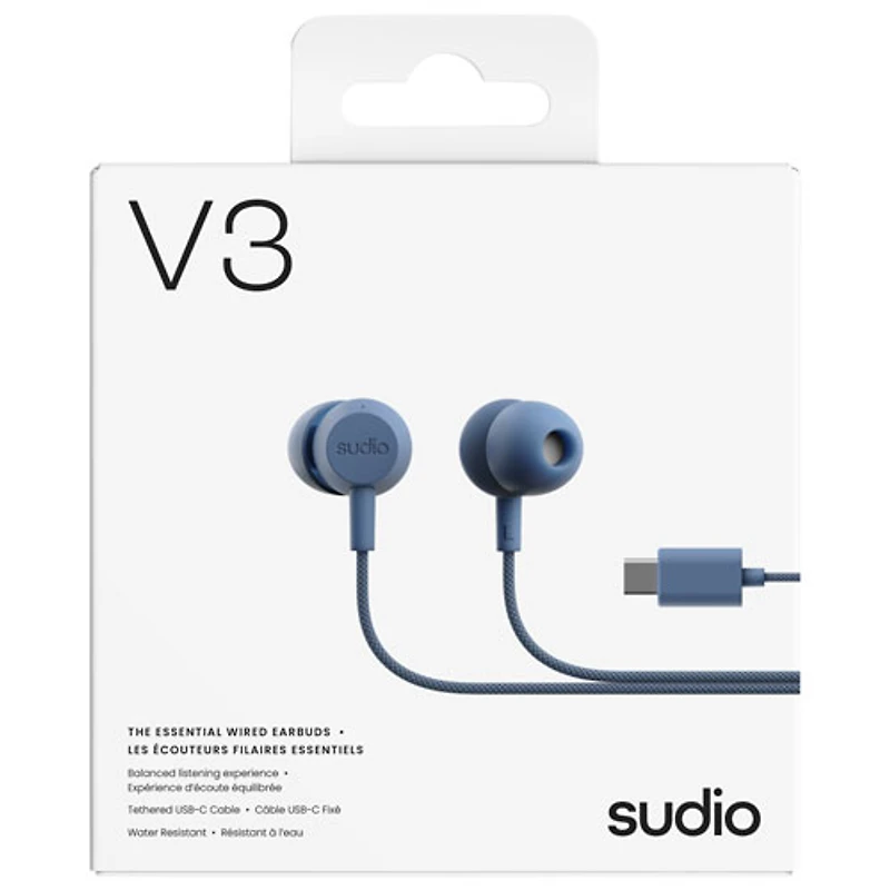 Sudio Audio V3 In-Ear Wired Earbuds - Blue