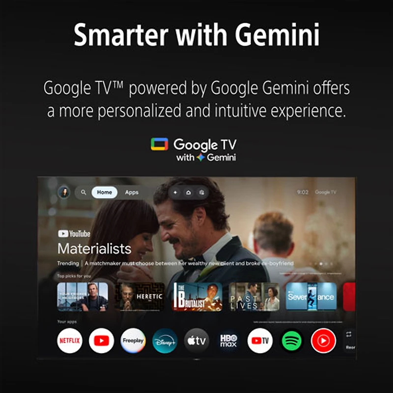 Téléviseur Google DEL HDR UHD 4K avec Dolby Vision, 120 Hz, IMAX Enhanced et Gemini de 43 po BRAVIA 3 II de Sony (K43XR30M2) - 2026 - Idéal pour la diffusion en continu et les jeux