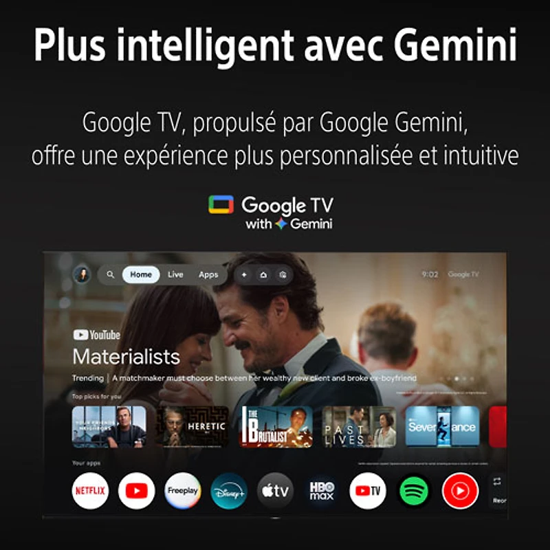 Téléviseur Google DEL HDR UHD 4K avec Dolby Vision, 120 Hz, IMAX Enhanced et Gemini de 43 po BRAVIA 3 II de Sony (K43XR30M2) - 2026 - Idéal pour la diffusion en continu et les jeux