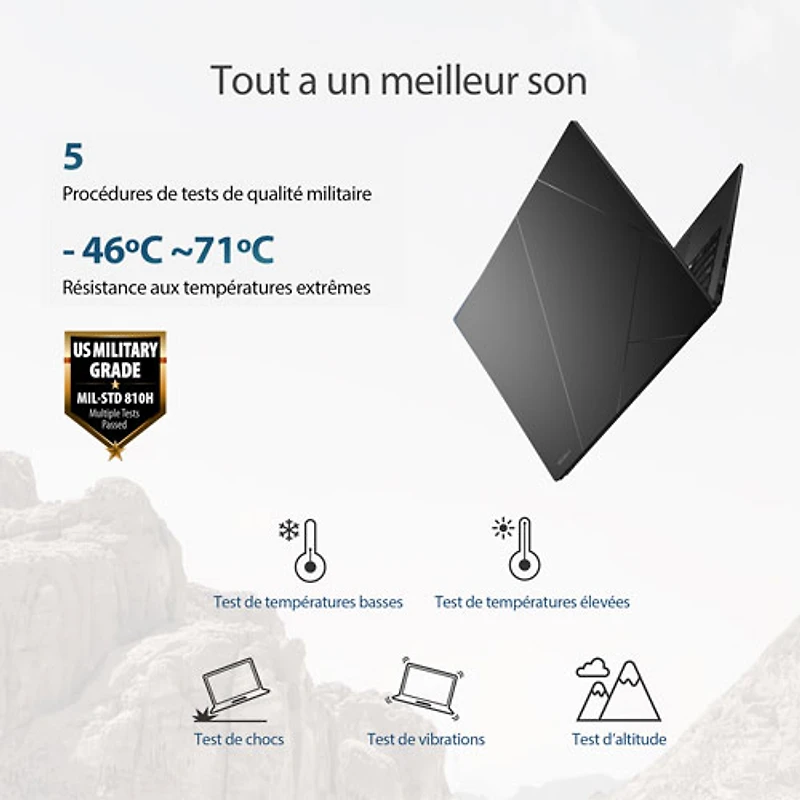 Portable DELO 14 po Zenbook 14 d'ASUS - Noir jade (Ryzen AI 7 445 d'AMD/RAM 16 Go/SSD 512 Go/Windows 11 Famille)