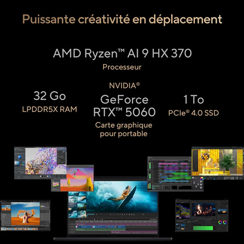 ASUS ProArt P16 16" Touchscreen Laptop -Nano Black (AMD Ryzen AI 9 HX 370 /32GB RAM/1TB SSD/GeForce RTX 5060/Win11)