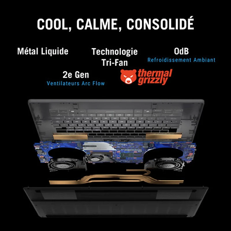 Portable de jeu de 16 po Zephyrus G16 d'ASUS - Gris éclipse (Core Ultra 9 285H d'Intel/RAM 32 Go/SSD 512 Go/GeForce RTX 5060/Windows 11)