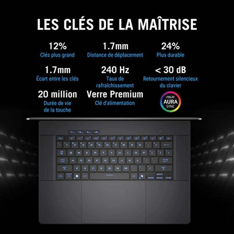 Portable de jeu de 16 po Zephyrus G16 d'ASUS - Gris éclipse (Core Ultra 9 285H d'Intel/RAM 32 Go/SSD 512 Go/GeForce RTX 5060/Windows 11)