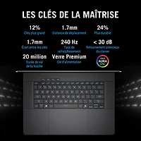 Portable de jeu de 16 po Zephyrus G16 d'ASUS - Gris éclipse (Core Ultra 9 285H d'Intel/RAM 32 Go/SSD 512 Go/GeForce RTX 5060/Windows 11)