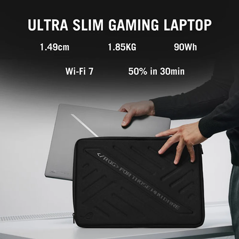 Portable de jeu de 16 po Zephyrus G16 d'ASUS - Gris éclipse (Core Ultra 9 285H d'Intel/RAM 32 Go/SSD 512 Go/GeForce RTX 5060/Windows 11)