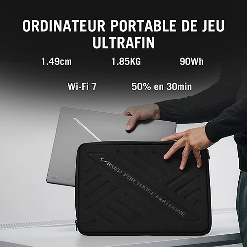 Portable de jeu de 16 po Zephyrus G16 d'ASUS - Gris éclipse (Core Ultra 9 285H d'Intel/RAM 32 Go/SSD 512 Go/GeForce RTX 5060/Windows 11)