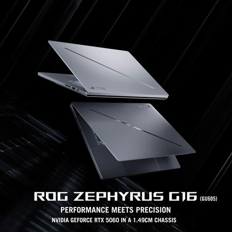 Portable de jeu de 16 po Zephyrus G16 d'ASUS - Gris éclipse (Core Ultra 9 285H d'Intel/RAM 32 Go/SSD 512 Go/GeForce RTX 5060/Windows 11)